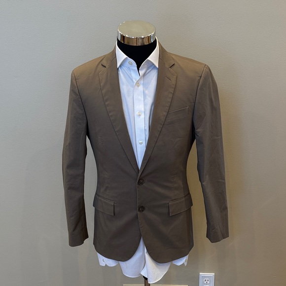 NEW J. Crew mens 36S tan solid cotton blend Thompson 2-button blazer NWT